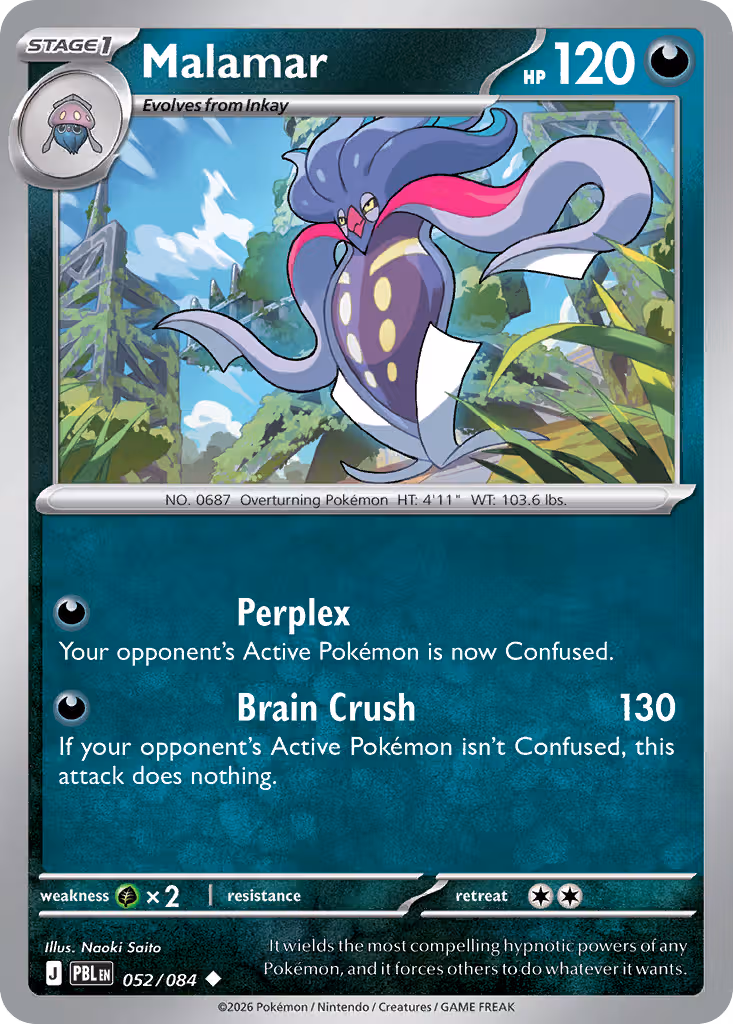 Malamar 52/84 Pokemon card