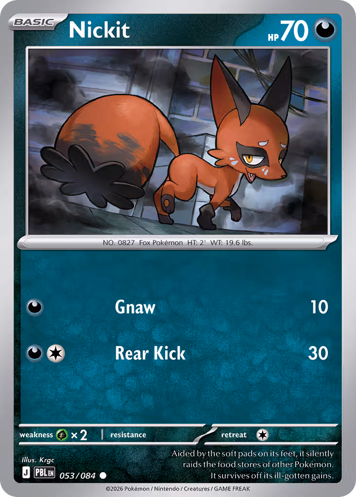 Nickit 53/84 Pokemon card