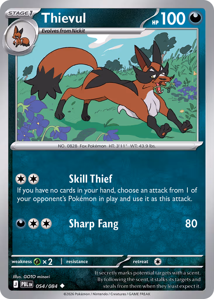 Thievul 54/84 Pokemon card