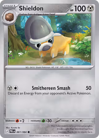 Shieldon 61/84 Pokemon card