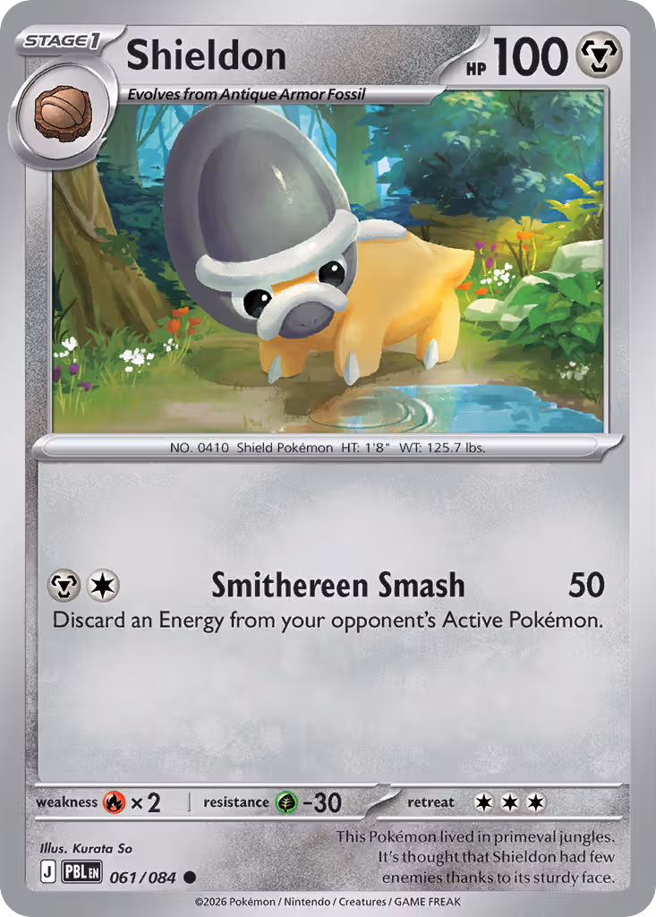 Shieldon 61/84 Pokemon card