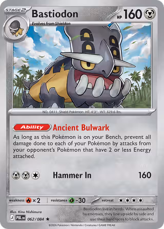 Bastiodon 62/84 Pokemon card