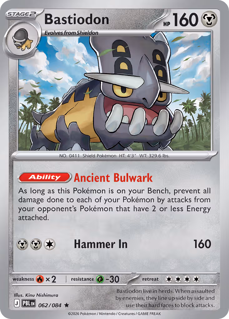Bastiodon 62/84 Pokemon card