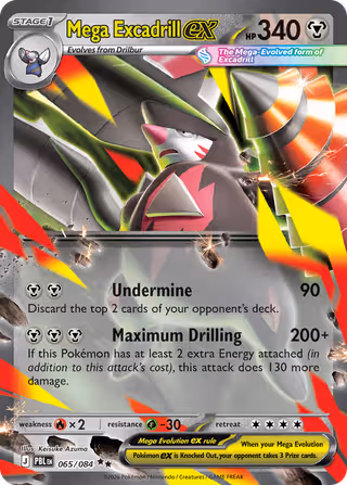 Mega Excadrill ex 65/84 Pokemon card