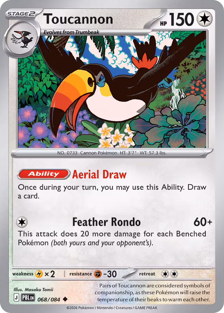 Toucannon 68/84 Pokemon card