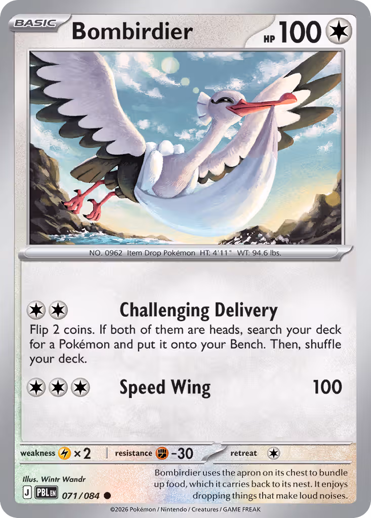 Bombirdier 71/84 Pokemon card