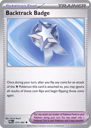 Backtrack Badge 74/84 Pokemon card