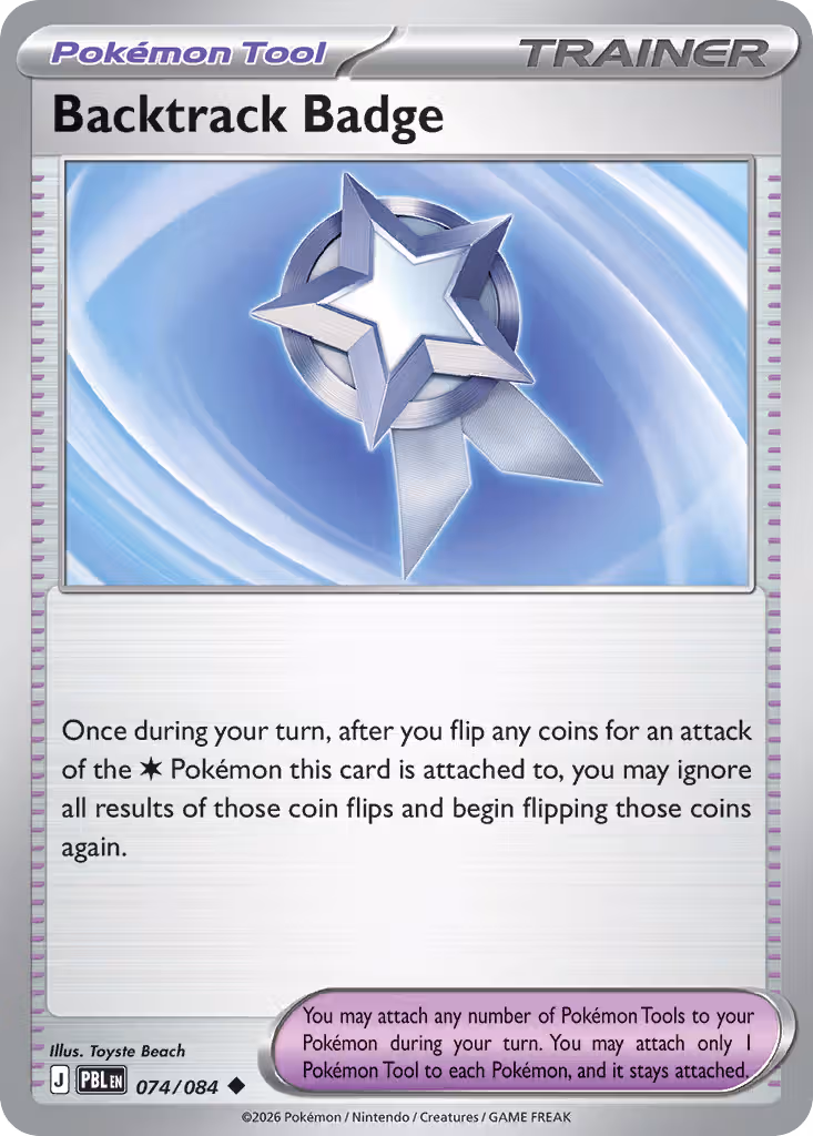 Backtrack Badge 74/84 Pokemon card