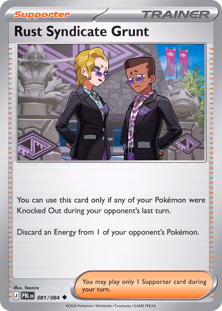 Rust Syndicate Grunt 81/84 Pokemon card