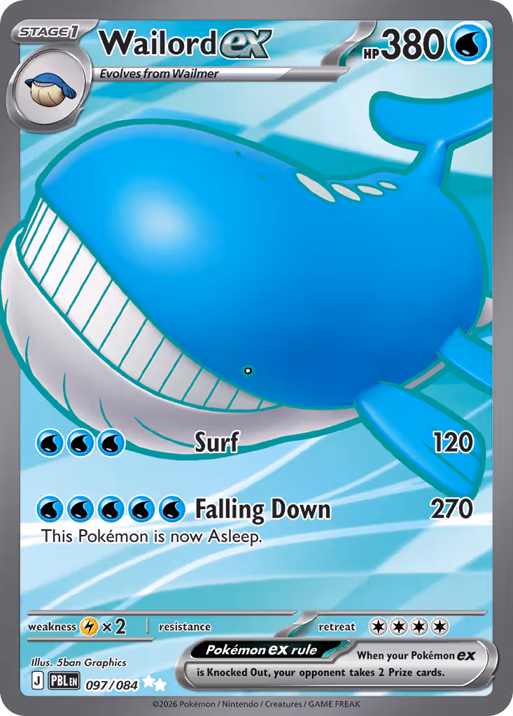 Wailord ex 97/84 Pokemon card