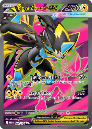 Mega Zeraora ex 98/84 Pokemon card