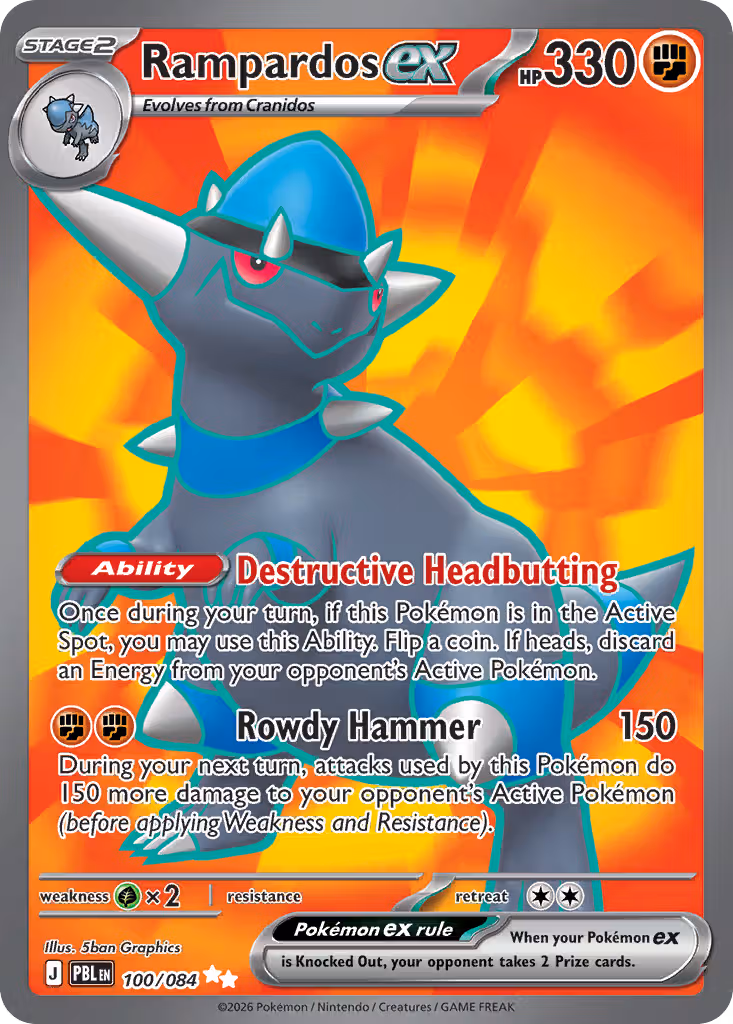 Rampardos ex 100/84 Pokemon card