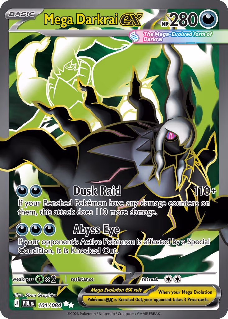 Mega Darkrai ex 101/84 Pokemon card