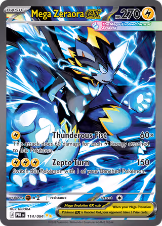 Mega Zeraora ex 114/84 Pokemon card