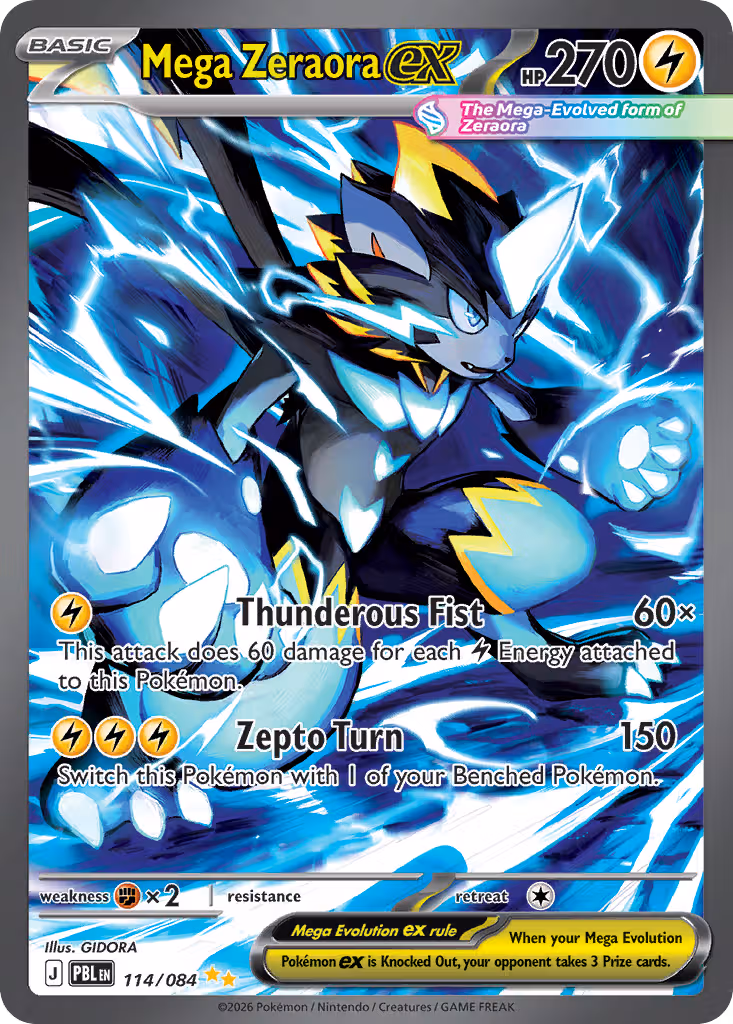 Mega Zeraora ex 114/84 Pokemon card