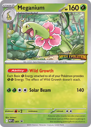 Meganium 001 Pokemon card