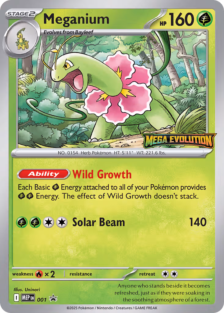 Meganium 001 Pokemon card