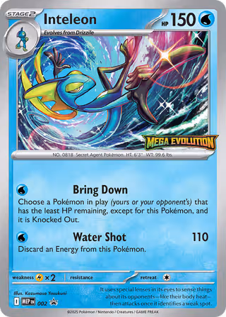 Inteleon 002 Pokemon card