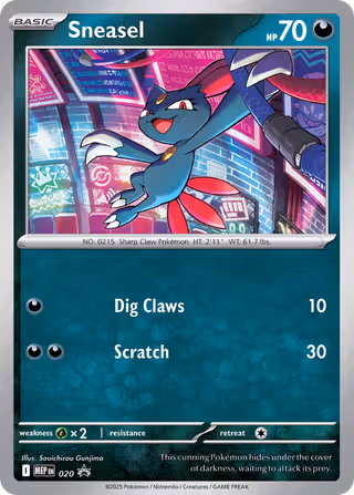 Sneasel 020 Pokemon card
