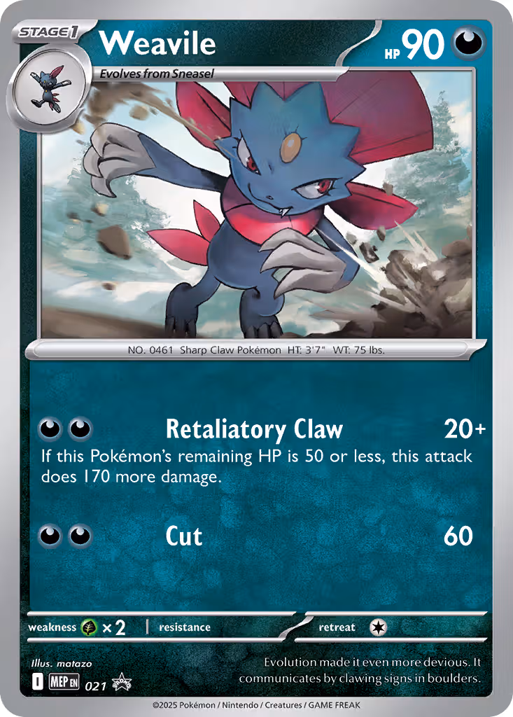 Weavile 021 Pokemon card