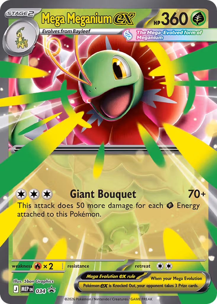 Mega Meganium ex 034 Pokemon card