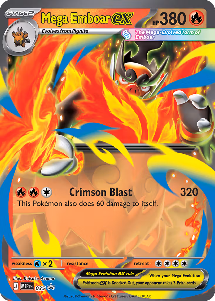 Mega Emboar ex 035 Pokemon card