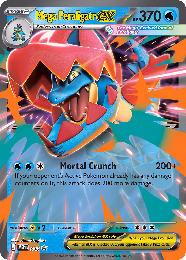 Mega Feraligatr ex 036 Pokemon card