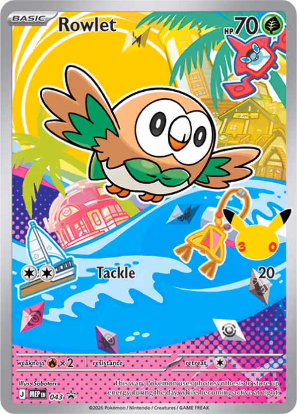 Rowlet 043 Pokemon card