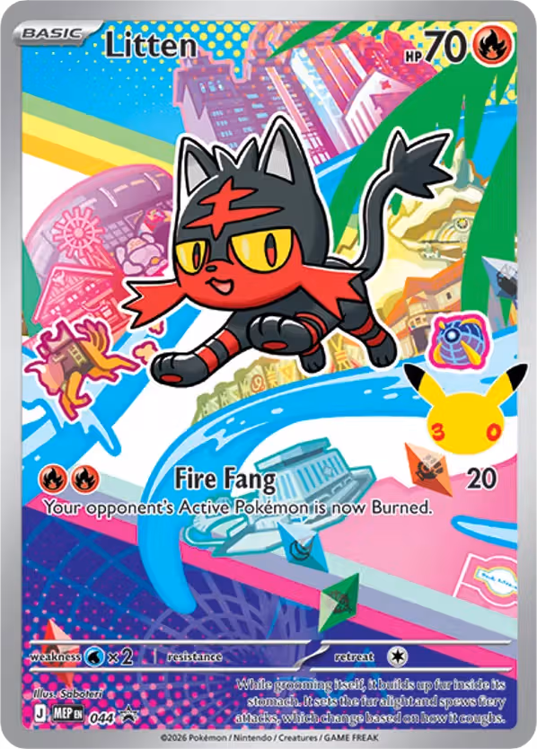 Litten 044 Pokemon card