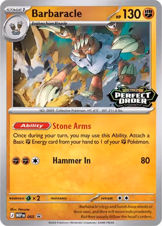 Barbaracle 065 Pokemon card