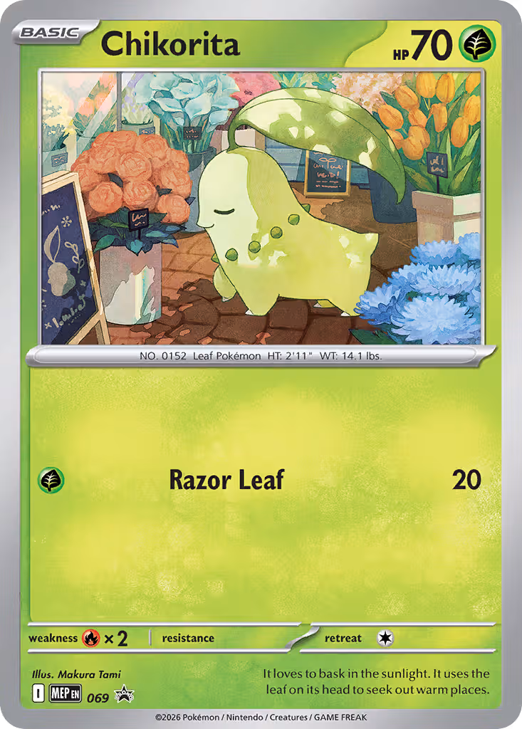 Chikorita 069 Pokemon card