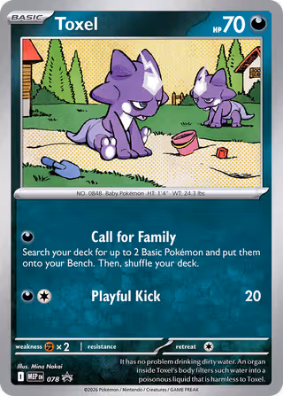 Toxel 078 Pokemon card