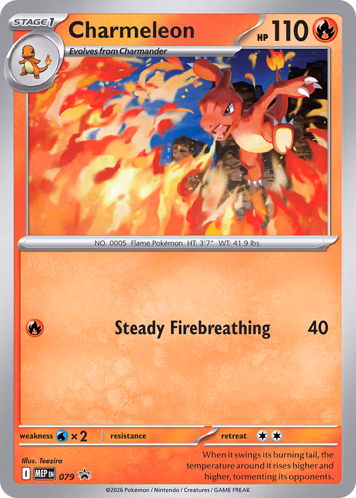 Charmeleon 079 Pokemon card