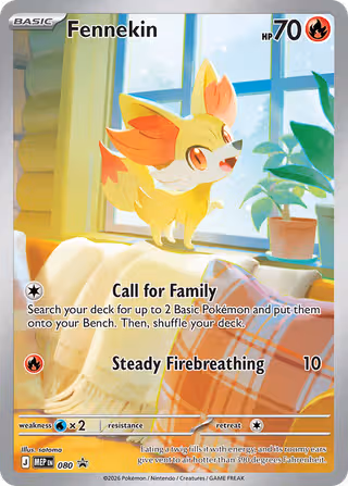 Fennekin 080 Pokemon card
