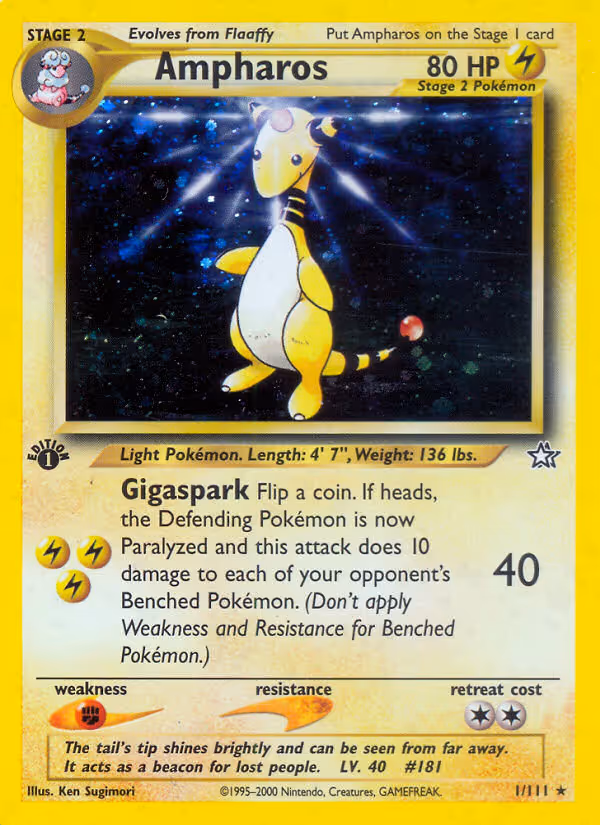 Ampharos 1/111 Pokemon card