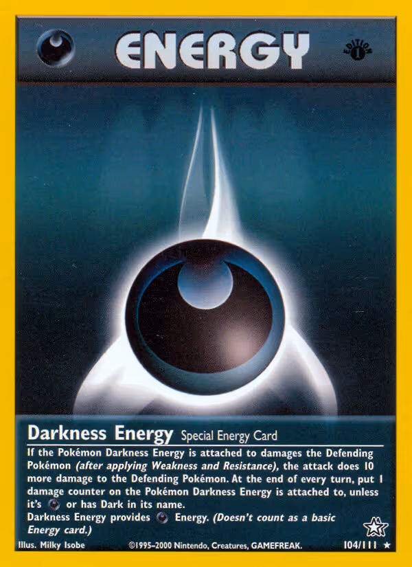 Darkness Energy 104/111 Pokemon card