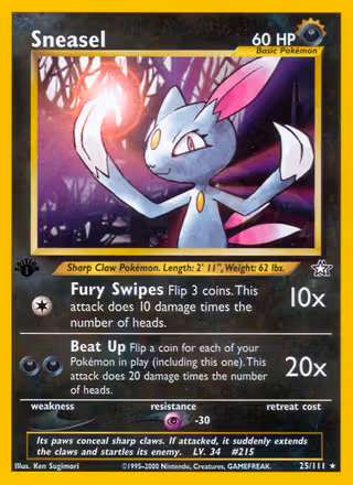 Sneasel 25/111 Pokemon card