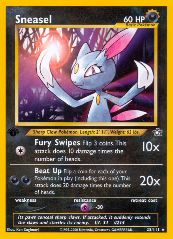 Sneasel 25/111 Pokemon card