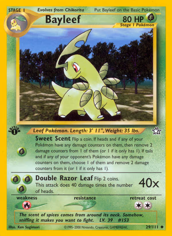 Bayleef 29/111 Pokemon card