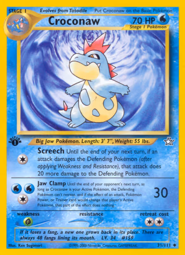 Croconaw 31/111 Pokemon card