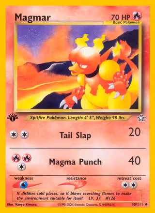 Magmar 40/111 Pokemon card