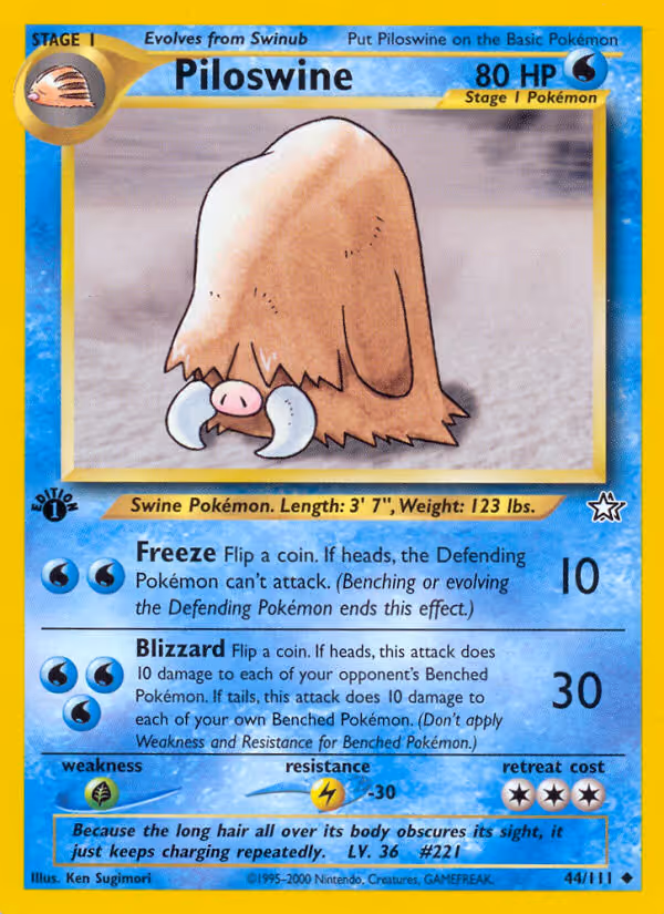 Piloswine 44/111 Pokemon card
