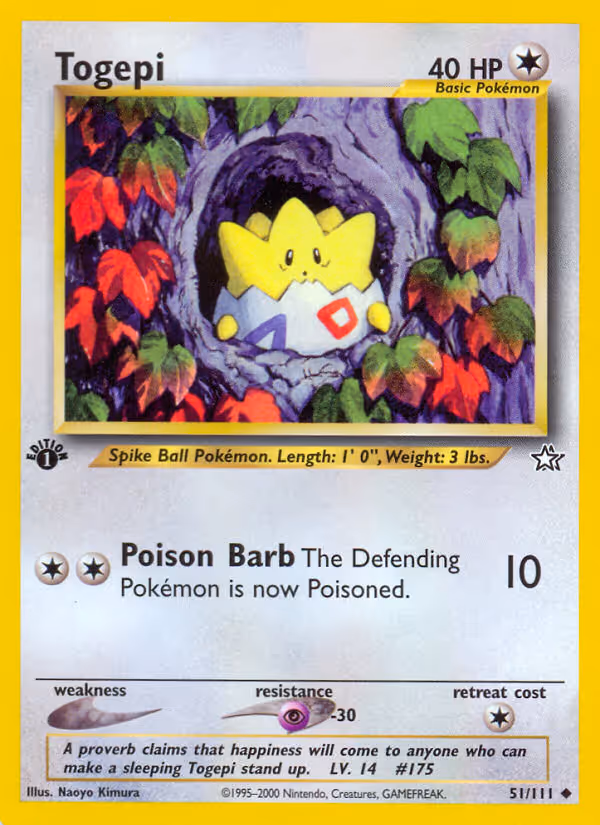 Togepi 51/111 Pokemon card