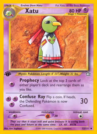 Xatu 52/111 Pokemon card