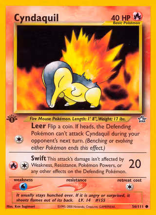 Cyndaquil 56/111 Pokemon card