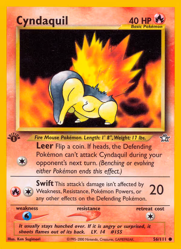 Cyndaquil 56/111 Pokemon card