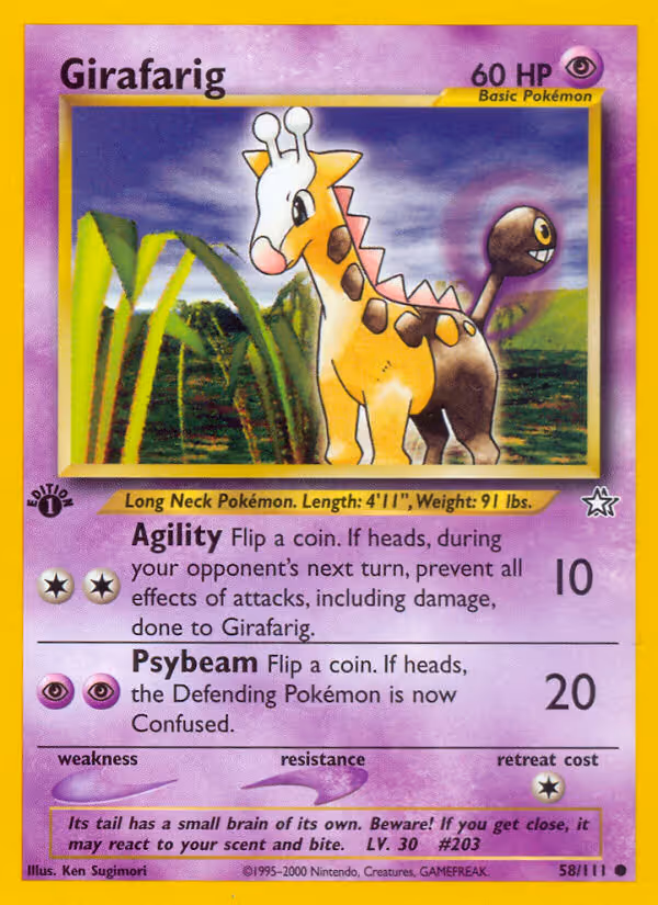 Girafarig 58/111 Pokemon card