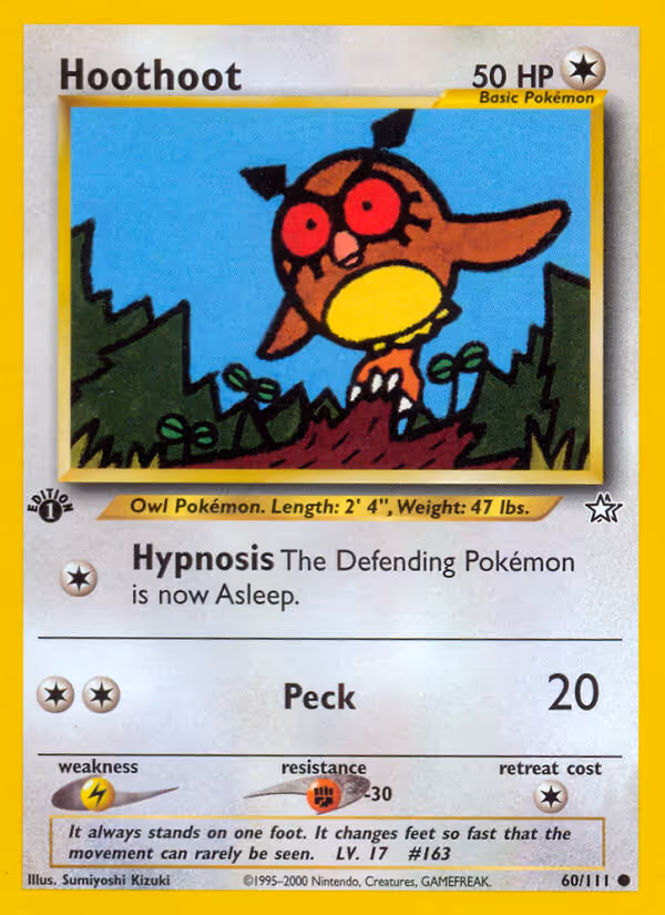 Hoothoot 60/111 Pokemon card
