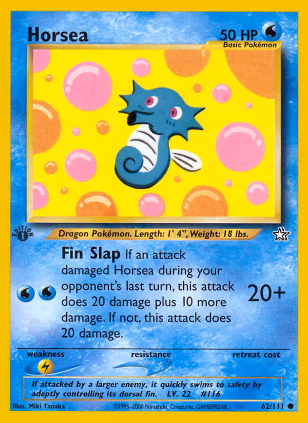 Horsea 62/111 Pokemon card