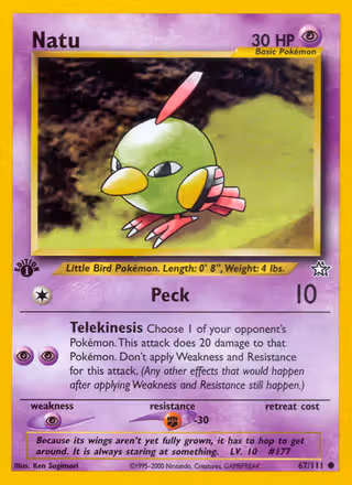 Natu 67/111 Pokemon card